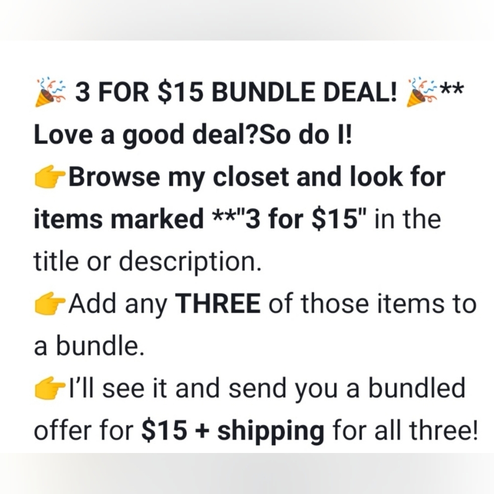 3 for$15 Bundle Offer